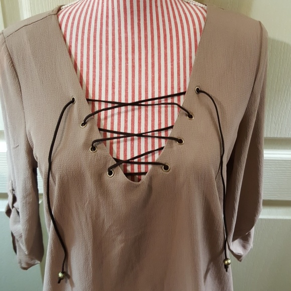 MNK Sexy Lace Up Blouse. Size Sm/Med. - Picture 2 of 8